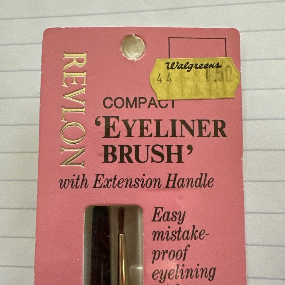 Vintage Revlon Compact Eyeliner Brush With Extension Handle‎ NOS 70s NIP
